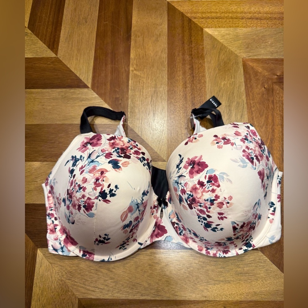Torrid Curve Lightly Lined T Shirt Pink Floral Women's Bra NWT